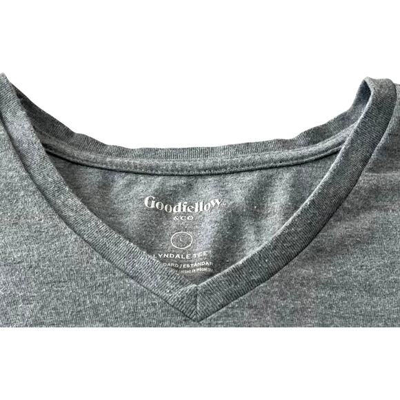 GOODFELLOW & CO. LYNDALE TEE SHORT SLV, V-NECK T-SHIRT, WOMENS, L, GREY - Picture 2 of 10